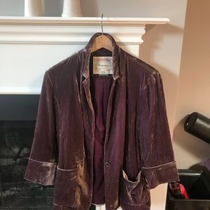 Anthropologie Iridescent Velvet Blazer